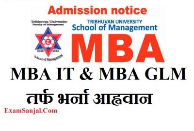 MBA IT & MBA GLM Admission Notice by TU School of Management
