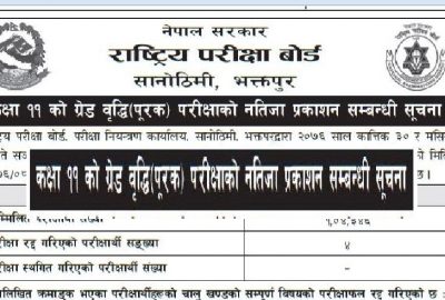 Grade 11 Grade Increment, Purak Exam Result Published by National Examination Board