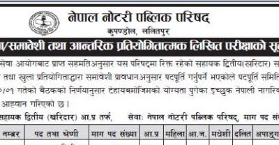 Nepal Notary Public Council Vacancy Notice in Various Post ( Vacancy Notice Nepal Notary Public Council)