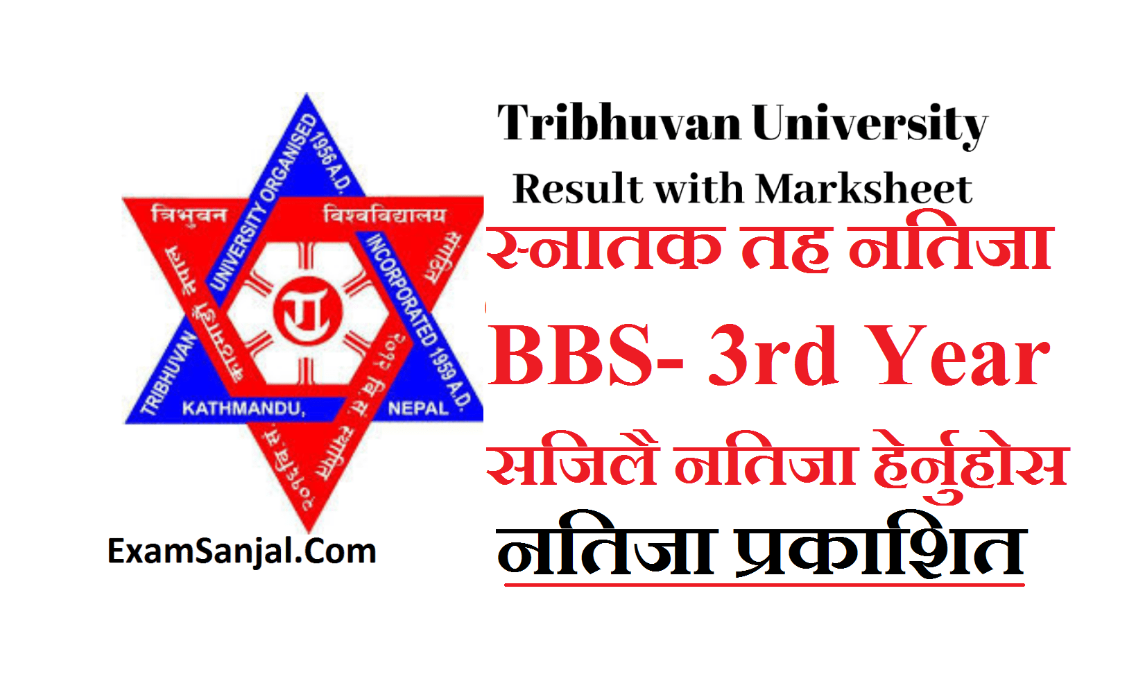 TU Result published of 4 Years BBS Third Year ( BBS Third Year Result Published By TU)