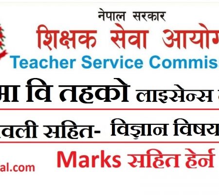 Lower Secondary Level ( Ni Ma Vi) Teaching License Result