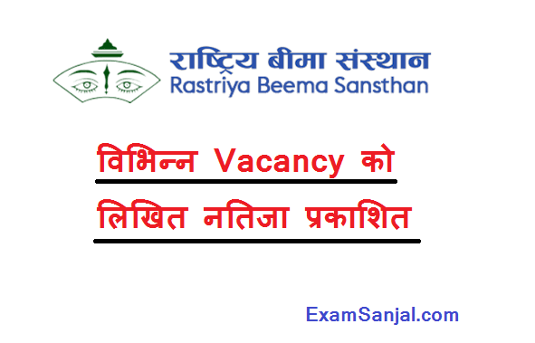 Rastriya Bima Sansthan Vacancy Written exam result