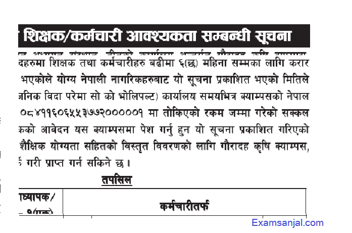 Teacher Asst Lecturer & staff vacancy notices by Tribhuwan Unviersity