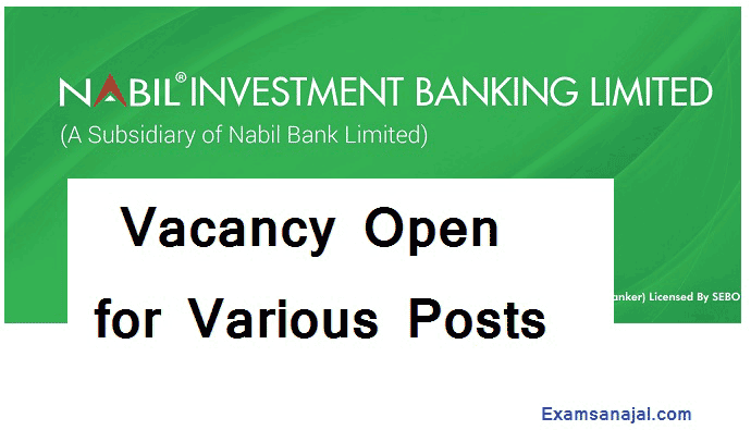 Nabil Investment Banking Job Vacancy Notice for Various Posts