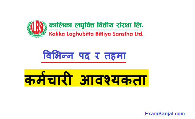 Kalika Laghubitta Bittiya Sanstha Job Vacancy Notice Various Posts