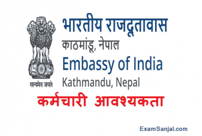 Indian Embassy Job Vacancy Notice in Various Posts Embassy JOBs