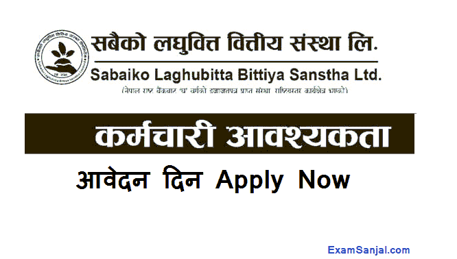 Sabaiko Laghubita Bittiya Sanstha Job Vacancy Notice Microfinance