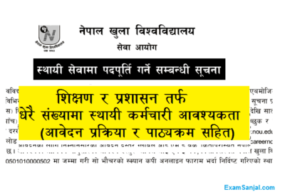Nepal Open University NOU Job Vacancy Notice Khulla Bishwobidyalaya