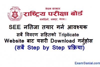 How to Prepare & Download SEE Triplicate Form with Symbol Number