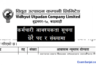 Electricity Production Vidhyut Utpdadan VUCL Job Vacancy Notice