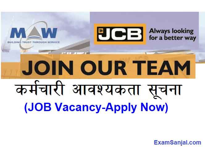 MAW Group Job Vacancy in various posts MAW JCB Company Jobs