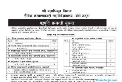 Nepal Army School Sainik Kalyankari Mahanirdeshanalaya Kosh Job Apply