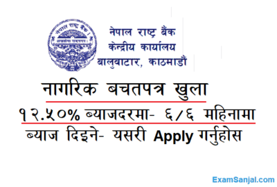 Nepal Rastra Bank Nagarik Bachat Patra NRB Saving Bonds Application