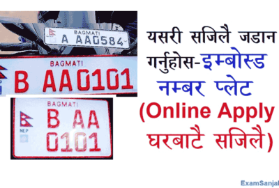 Apply Online Embossed Number Plate Embossed Number Plate Online in Nepal Process