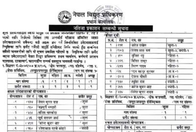 Nepal Bidyut Pradhikaran NEA Final Result with Niyukti Electricity Authority