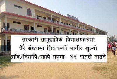 Teacher Job Vacancy Nepal Shikshak Vacancy Notice Government Community School