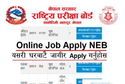 Vacancy.neb.gov.np Apply Online Job Application NEB Rastriya Parikshya Board Job