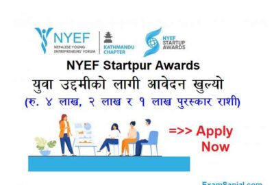 NYEF Kathmandu Startup Award Application Open Youth Entrepreneurship Startup Apply Now