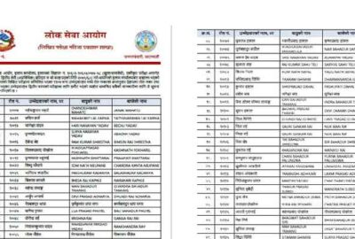 Nepal Electricity Authority Job Vacancy Result Name lists Nepal Bidyut pradhikara result all