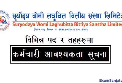 Suryodaya Womi Laghubitta Job Vacancy Notice Banking Career Jobs Nepal