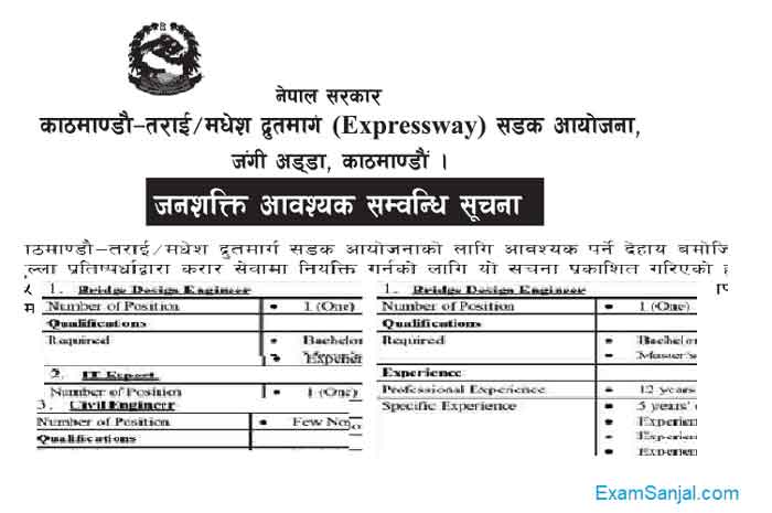 Kathmandu Terai Fastrack Drutmarg expressway Project Job Vacancy Apply