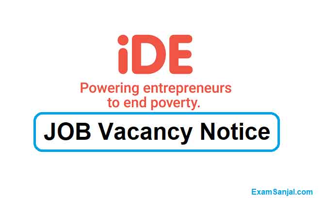 IDE Nepal Job Vacancy International Development Enterprises Career