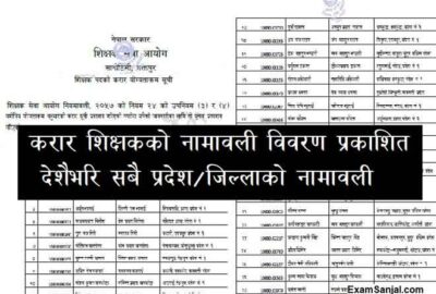 Karar Teacher Name Lists TSC Gov Np Karar Contract Teacher Merit Lists