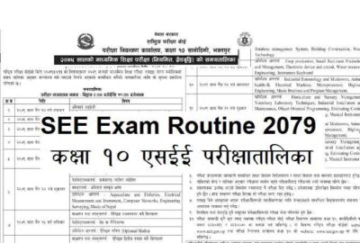 SEE Exam Routine 2079 Class 10 NEB SEE Routine 2023