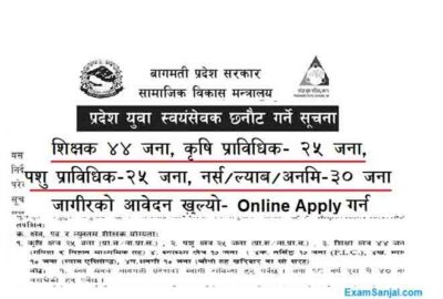 Bagmati Pradesh Volunteer Swoyamsebak job vacancy Apply Volunteer Jobs Bagmati