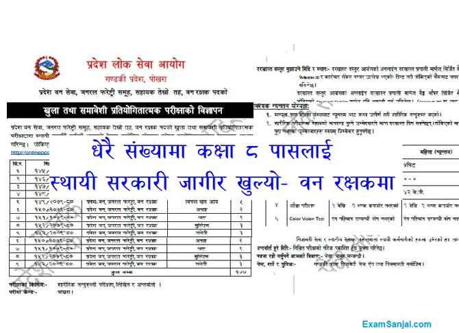 Ban Rakshak Forest Guard Job Vacancy by PPSC Gandaki Gov Np Pradesh Lok Sewa