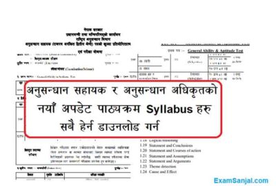 Anusandhan Adhikrit Syllabus & Anusandhan Sahayak Syllabus PDF Download Investigation Officer & Investigation Assistant Syllabus