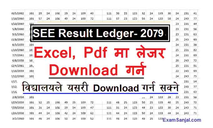 SEE Marks Ledger 2079 2080 Result Grade sheet Excel ledger download school boarding wise