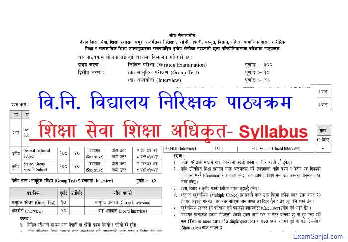 Bini Syllabus PDF Download Bidyalaya Nirikshak Shiksha Education Officer Adhikrit Syllabus