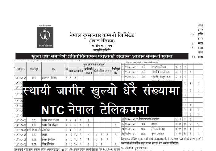 NTC Nepal Telecom Job Vacancy Recruit Ntc Net Apply NTC Telecom Jobs